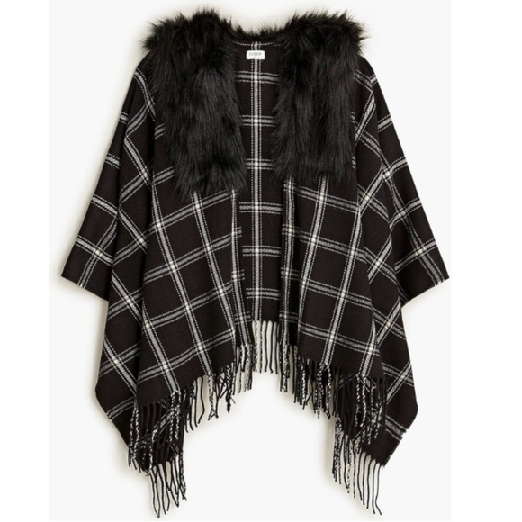 J. Crew Factory Sweaters - 🆕 J.Crew Factory Women's Faux Fur Cape Scarf